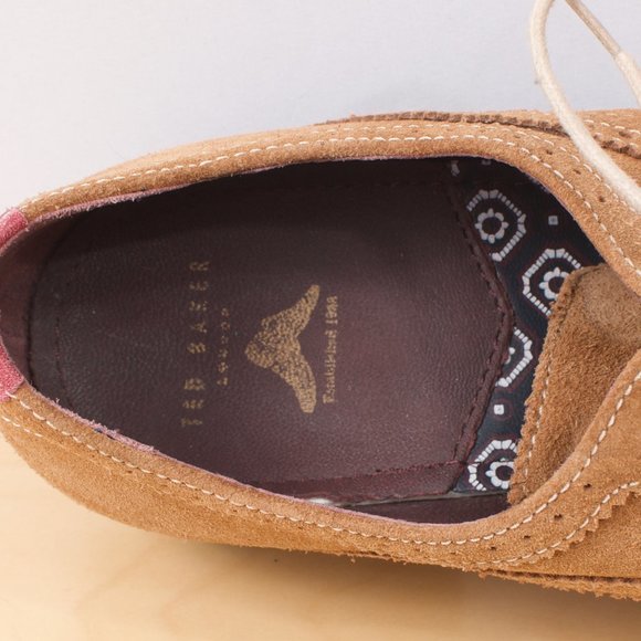 Ted Baker Men's Shoe Suede Oalvinn Oxford Sz 9 Perforated Wingtip Brogue - Picture 5 of 8